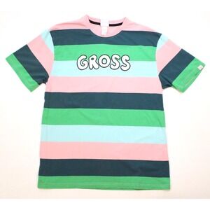 Salem 7 "GROSS" Pink/Green/Blue Striped Crewneck Short‎ Sleeve T~Shirt Size XL